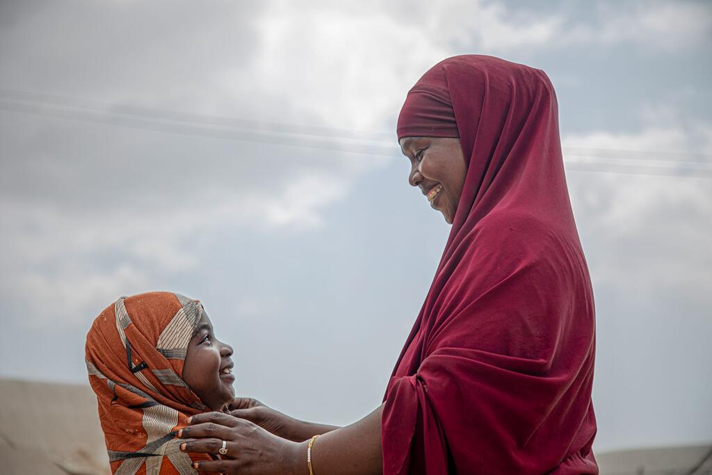 A mother and daughter in the Rabi Yasir camp for internally displaced people in Mogadishu, Somalia. .